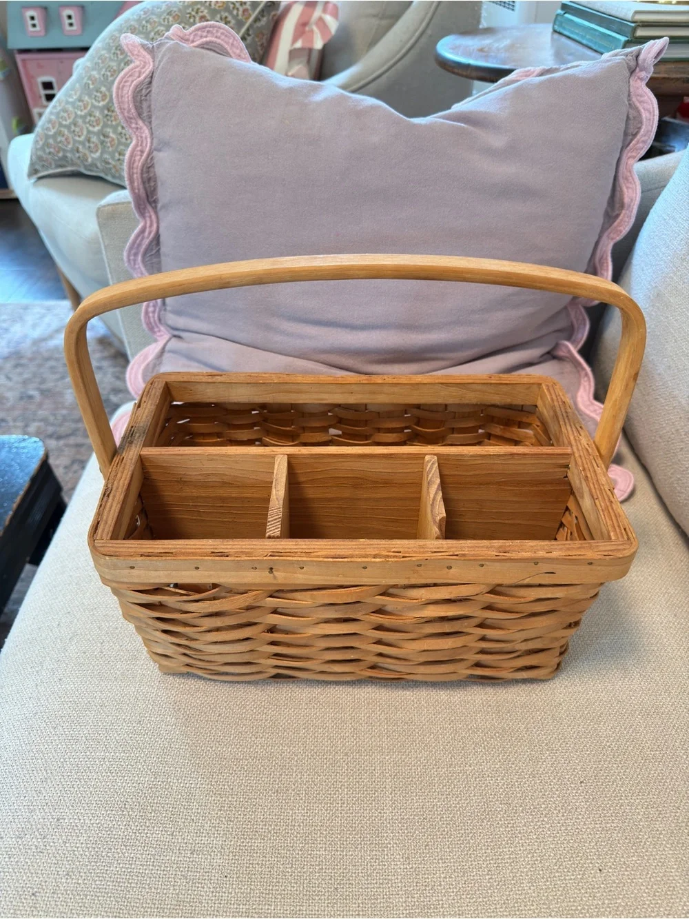 Woven Wooden Organizer Basket